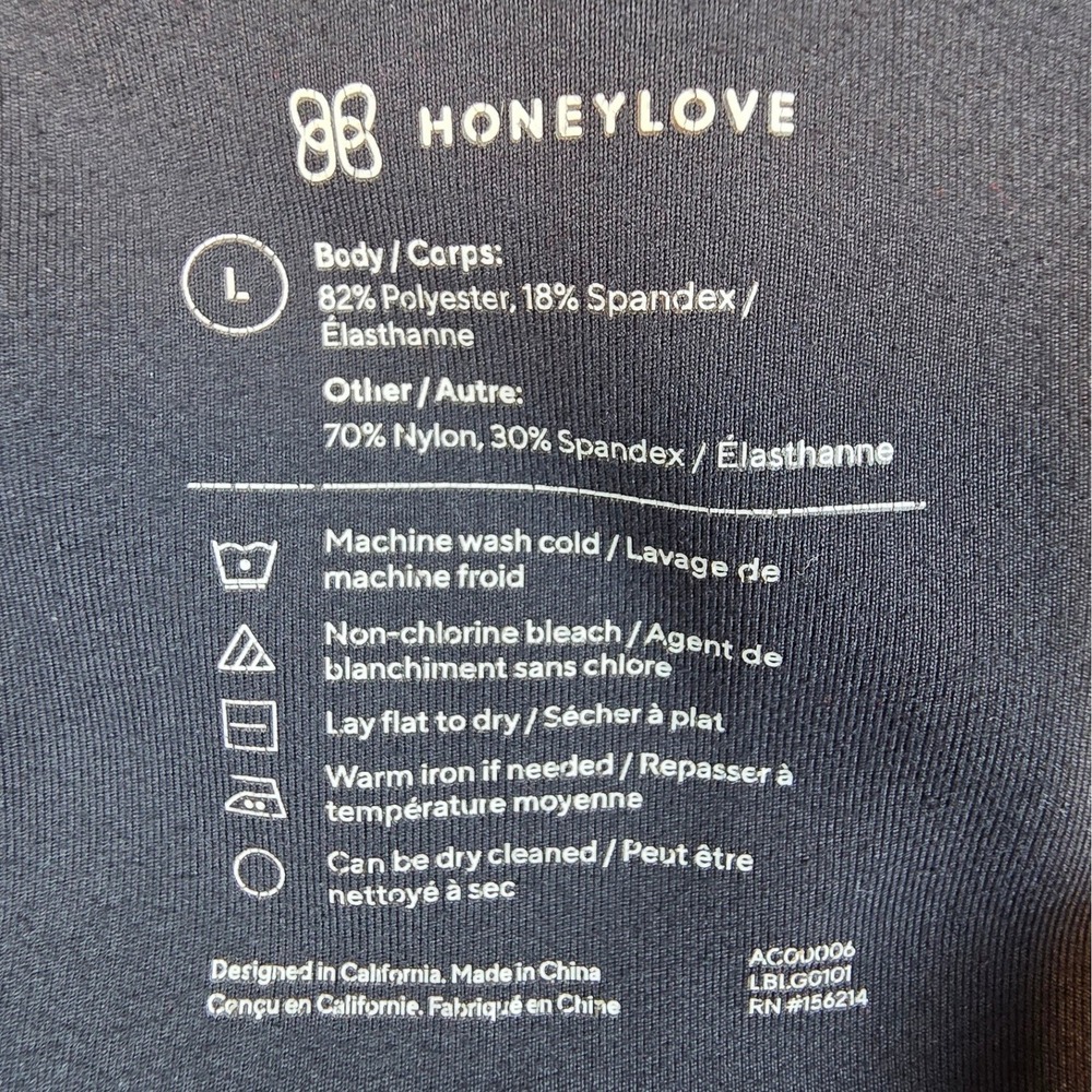 Honeylove Leggings Black High Waisted Compression Side Pockets Size L AC00006 - Picture 3 of 9